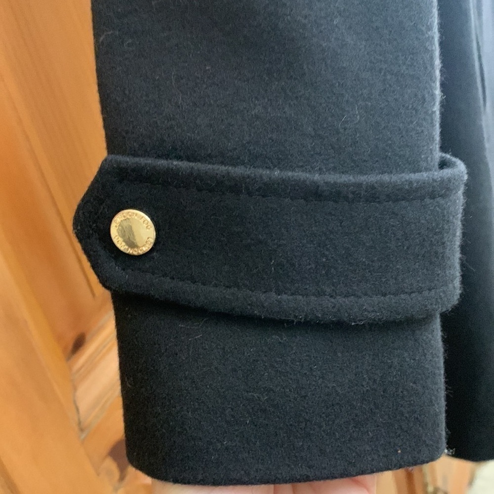 London Fog Wool Blend Asymmetric Zip Military Style Coat - Picture 3 of 8
